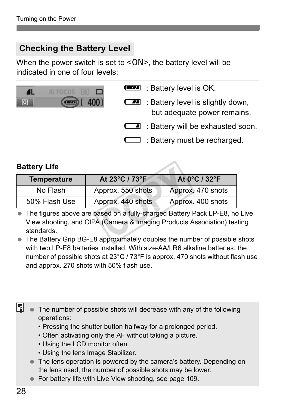 Cop y | Canon eos rebel T2i User Manual | Page 28 / 260