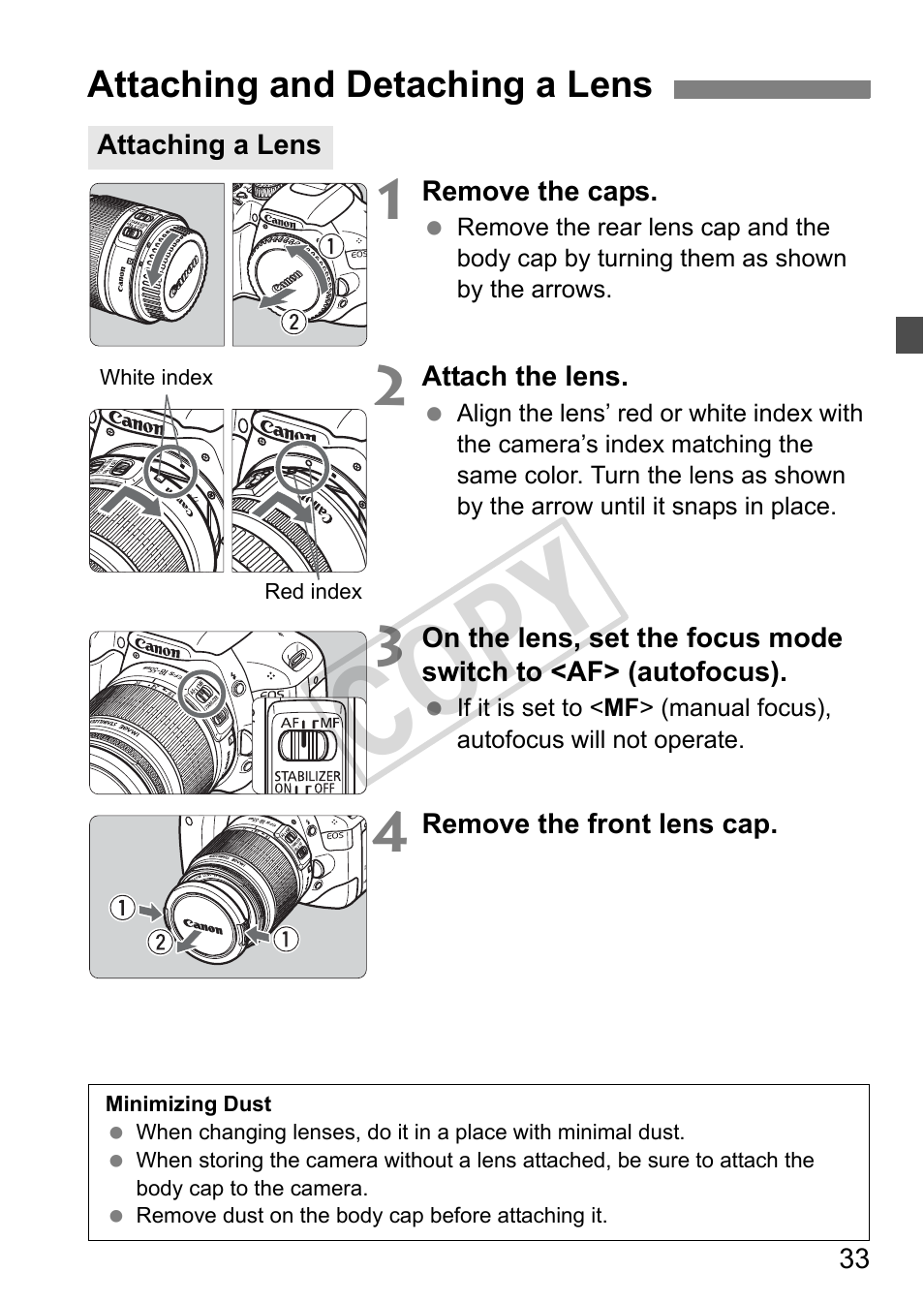 Cop y | Canon eos rebel T2i User Manual | Page 33 / 260