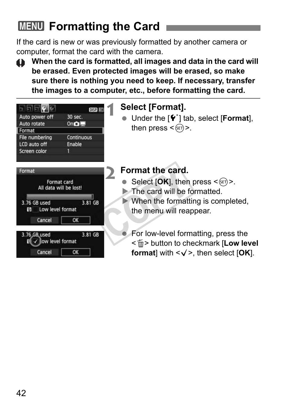 Cop y | Canon eos rebel T2i User Manual | Page 42 / 260