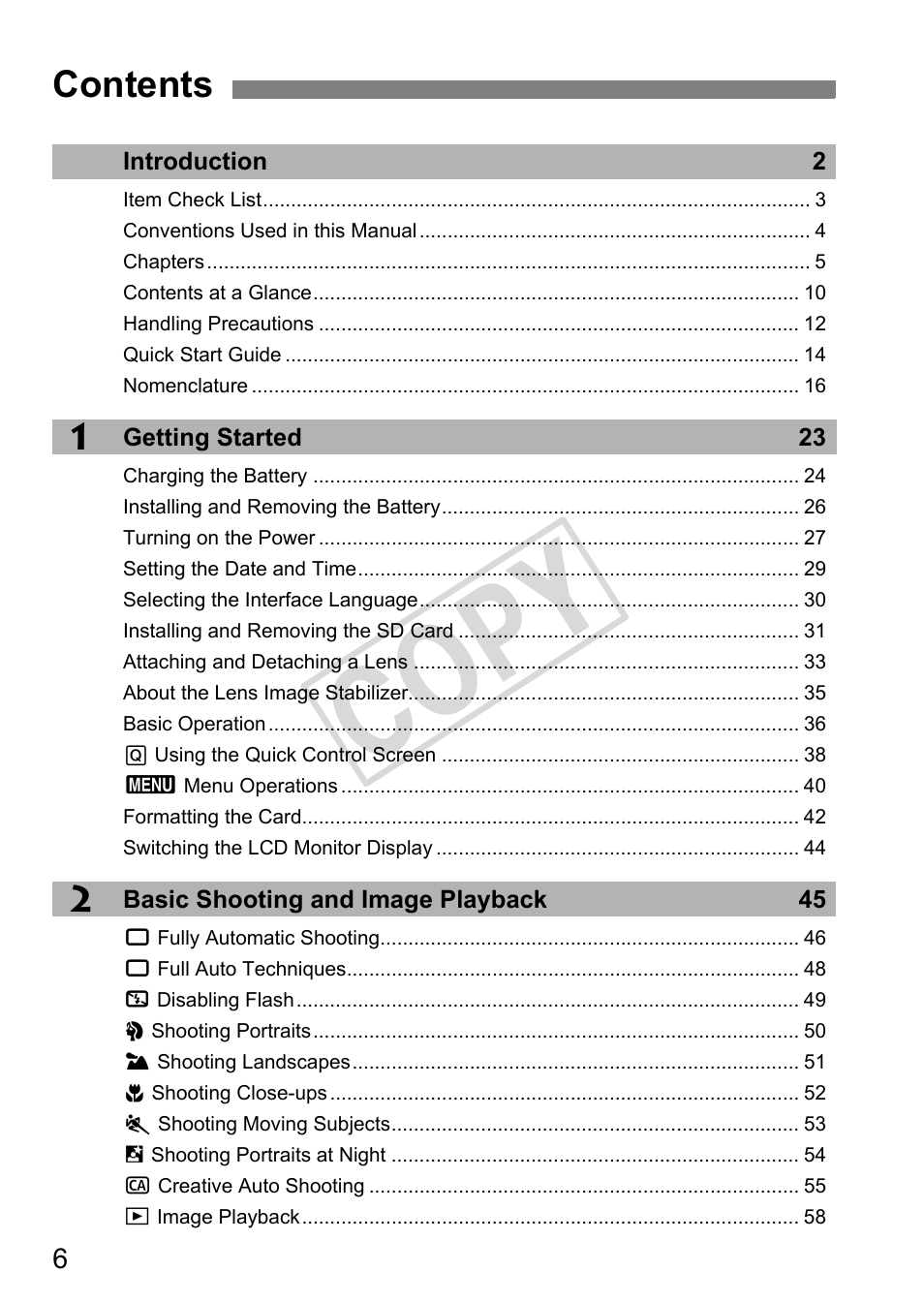 Cop y | Canon eos rebel T2i User Manual | Page 6 / 260