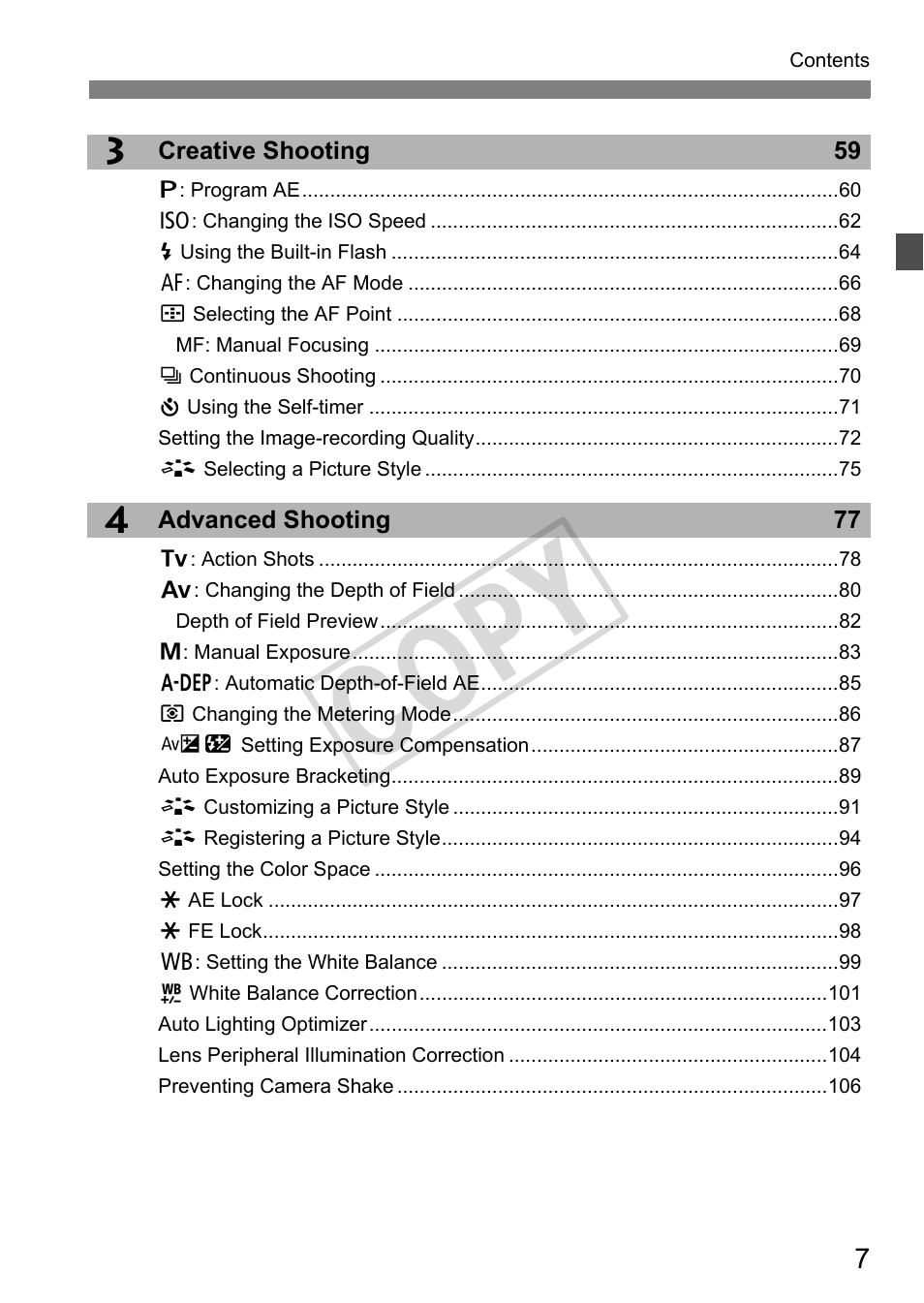 Cop y | Canon eos rebel T2i User Manual | Page 7 / 260