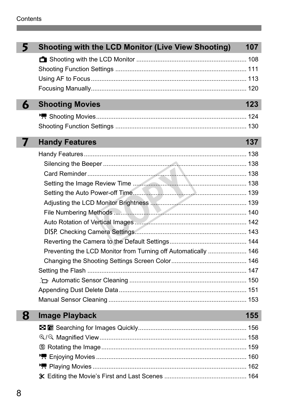 Cop y | Canon eos rebel T2i User Manual | Page 8 / 260