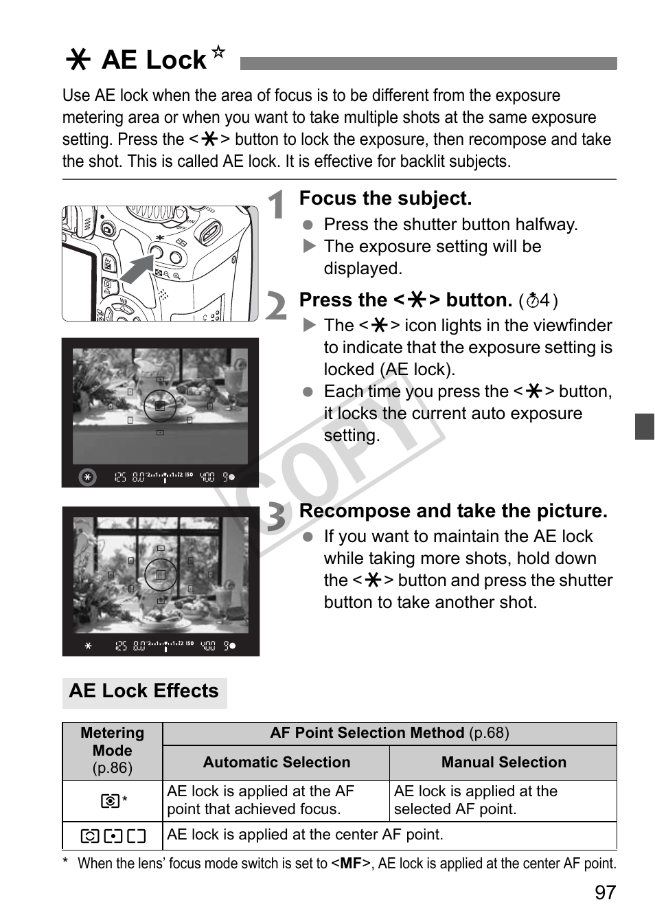 Cop y, Aae lock n | Canon eos rebel T2i User Manual | Page 97 / 260