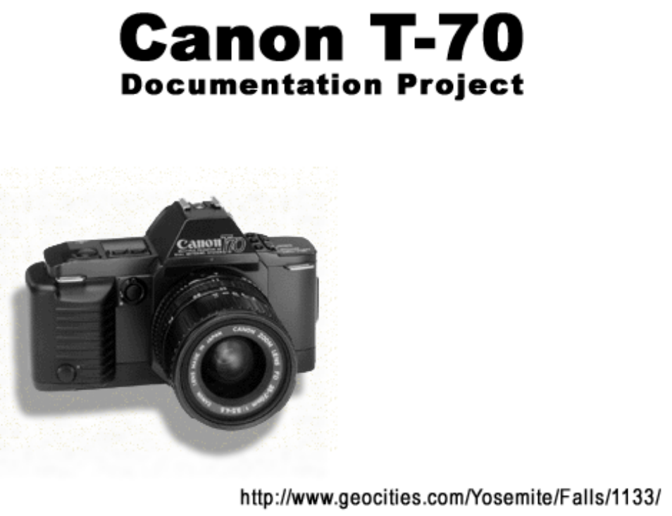Canon t-70, Documentation project | Canon t70 User Manual | Page 77 / 77