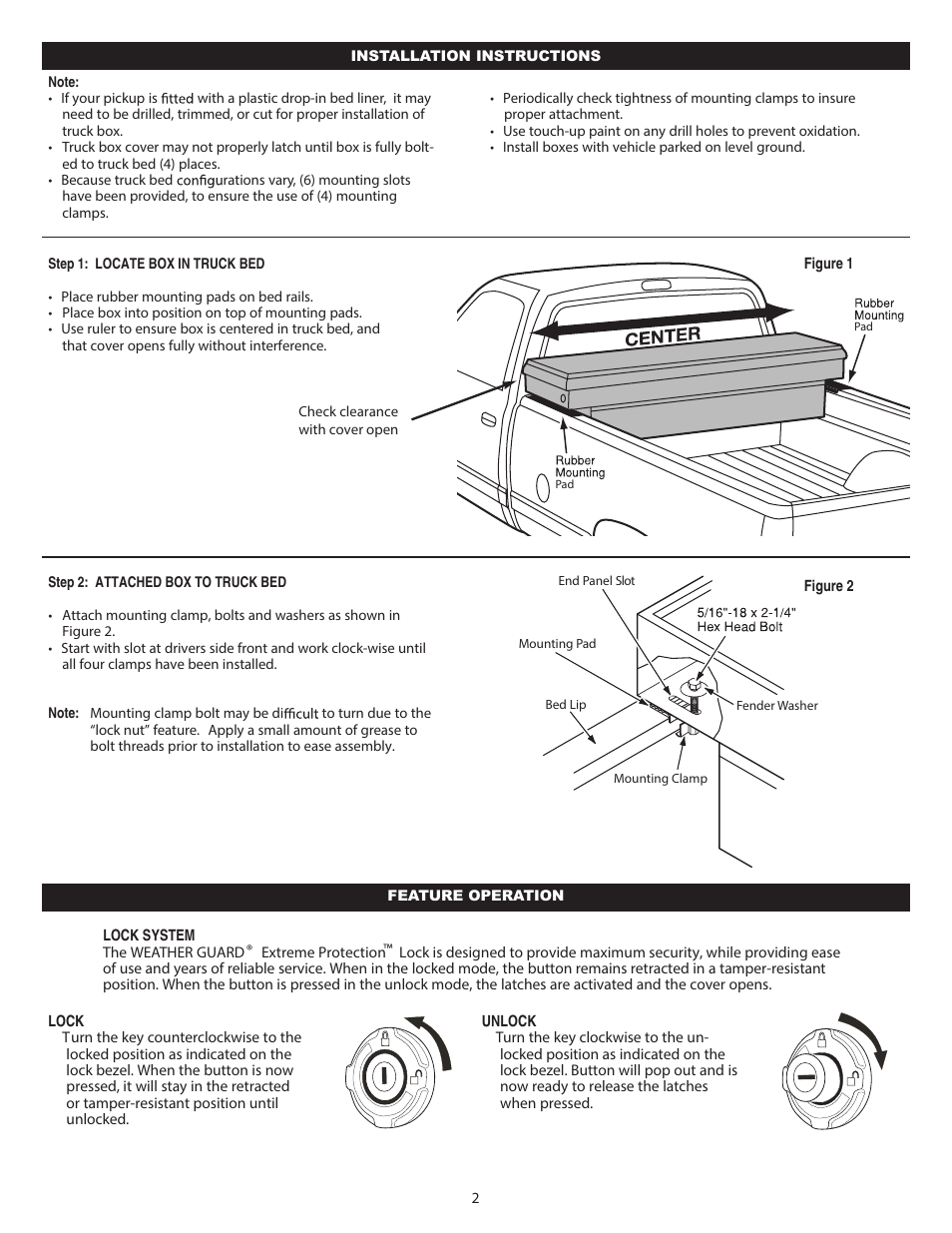 WEATHER GUARD Model 156-3-01 Saddle Box, Steel, Compact Standard, 6.4 cu ft User Manual | Page 2 / 4