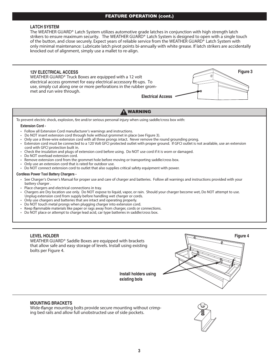 WEATHER GUARD Model 156-3-01 Saddle Box, Steel, Compact Standard, 6.4 cu ft User Manual | Page 3 / 4