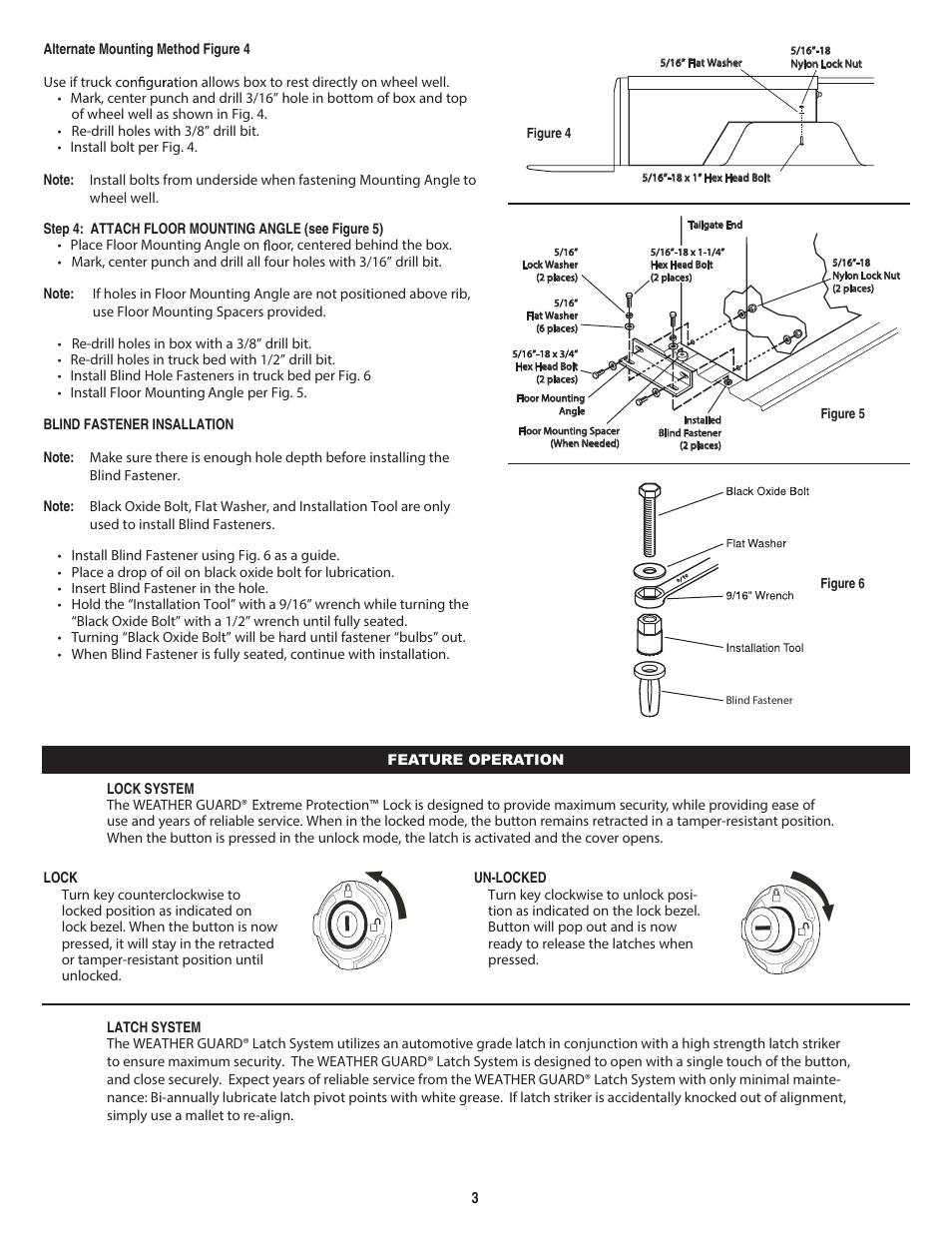 WEATHER GUARD Model 173-5-01 Pork Chop Box, Aluminum, Passenger Side, 3.4 cu ft User Manual | Page 3 / 4