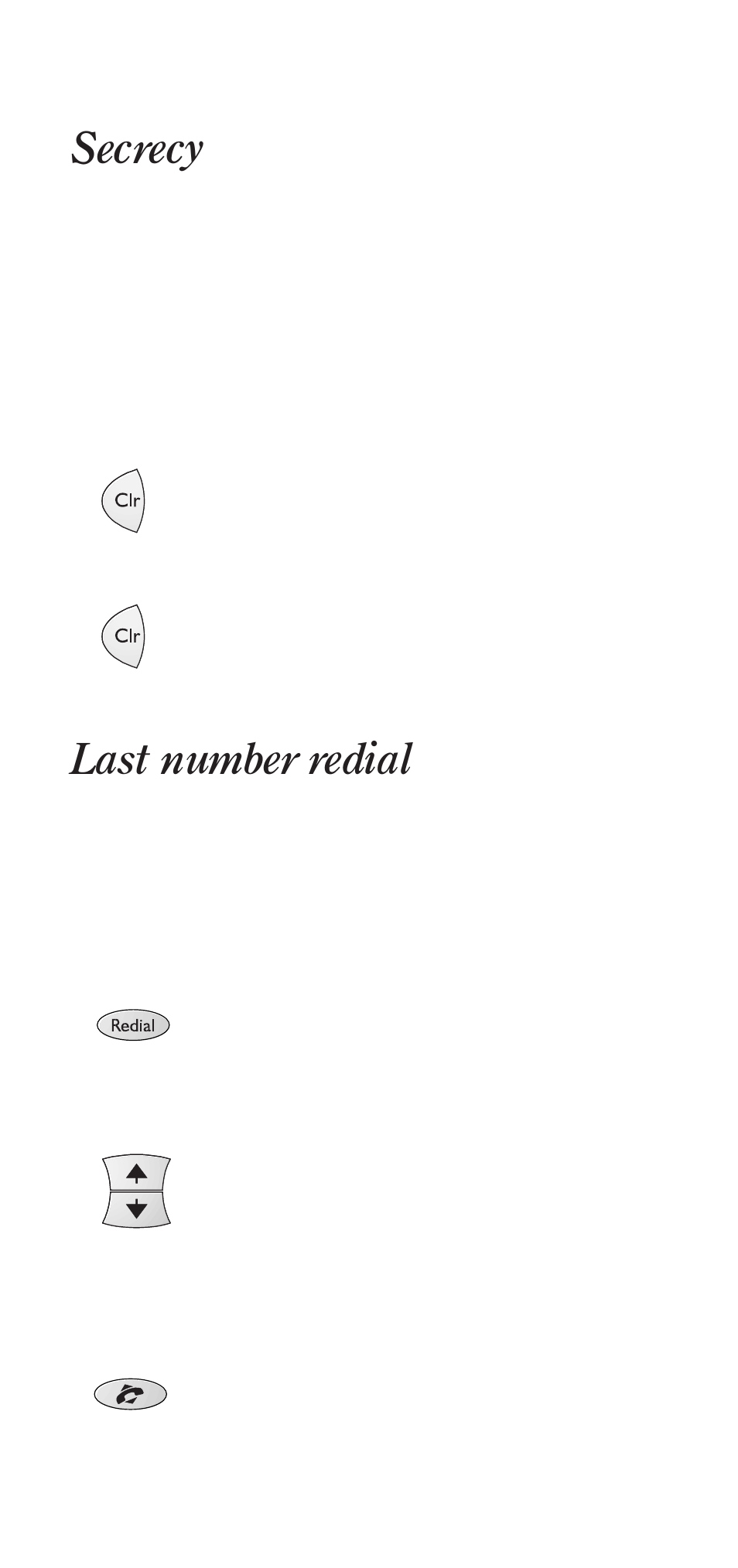 Secrecy, Last number redial | BT DECTfax User Manual | Page 14 / 31