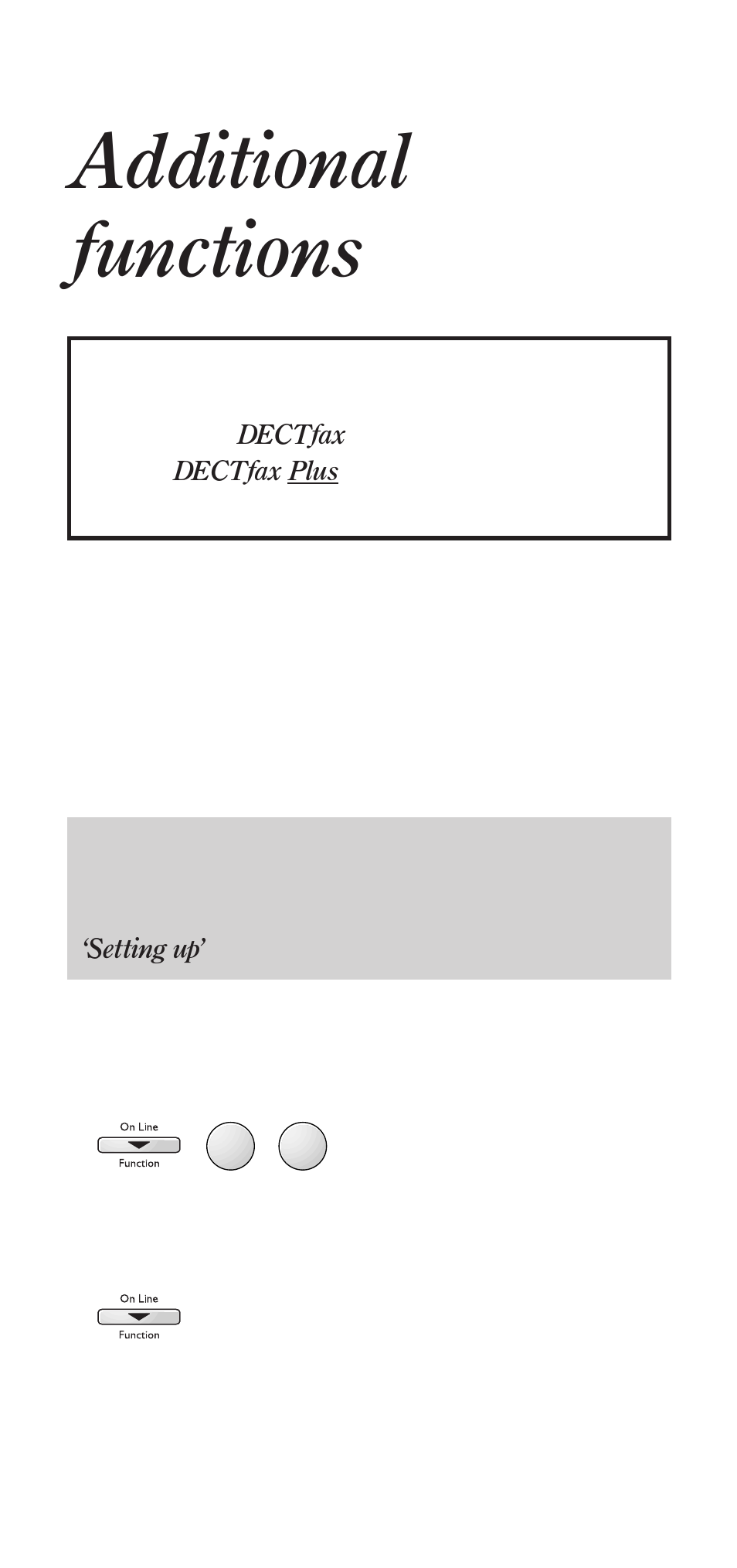 Additional functions, Press, Then | The display shows old code then | BT DECTfax User Manual | Page 22 / 31