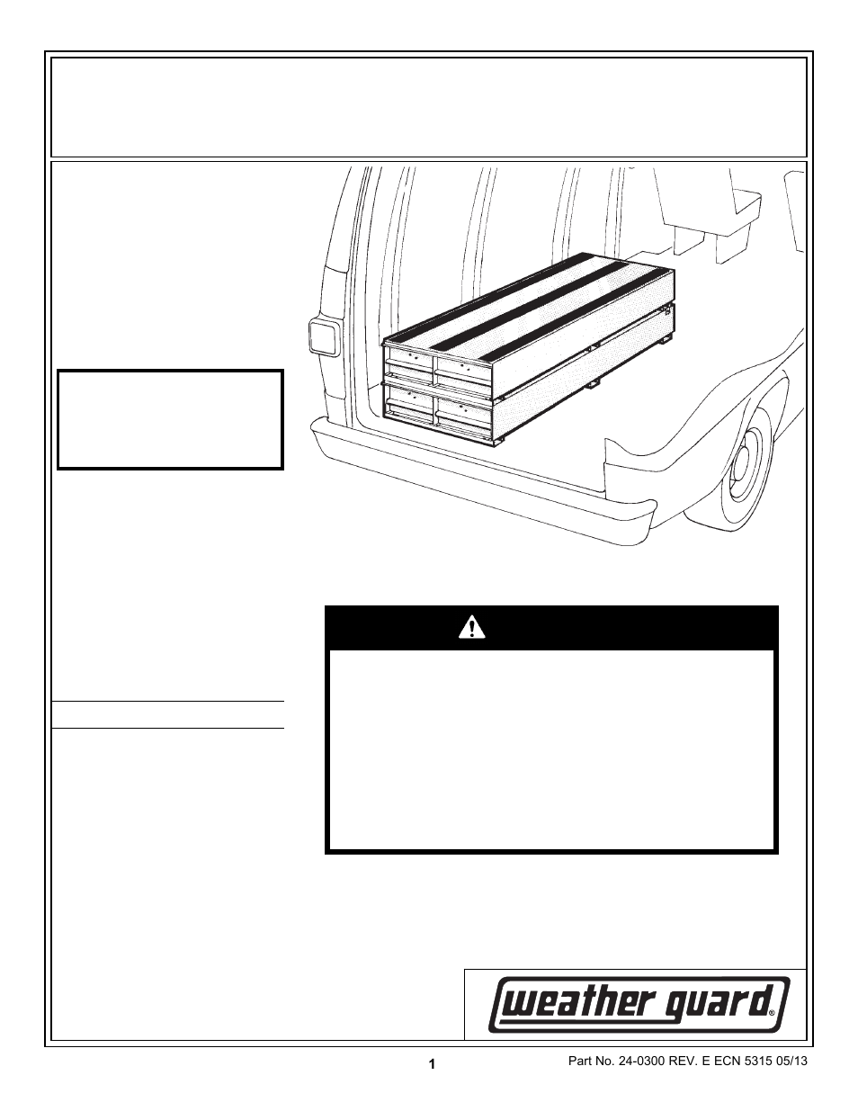 WEATHER GUARD Model 328-3 ITEMIZER® Drawer Unit, Stacked, 49 in x 12-1/4 in x 23-1/2 in User Manual | 3 pages