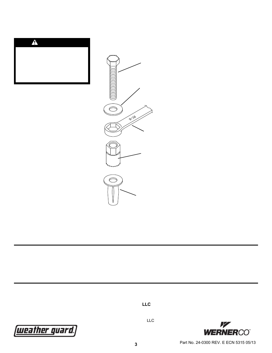 Warning | WEATHER GUARD Model 328-3 ITEMIZER® Drawer Unit, Stacked, 49 in x 12-1/4 in x 23-1/2 in User Manual | Page 3 / 3