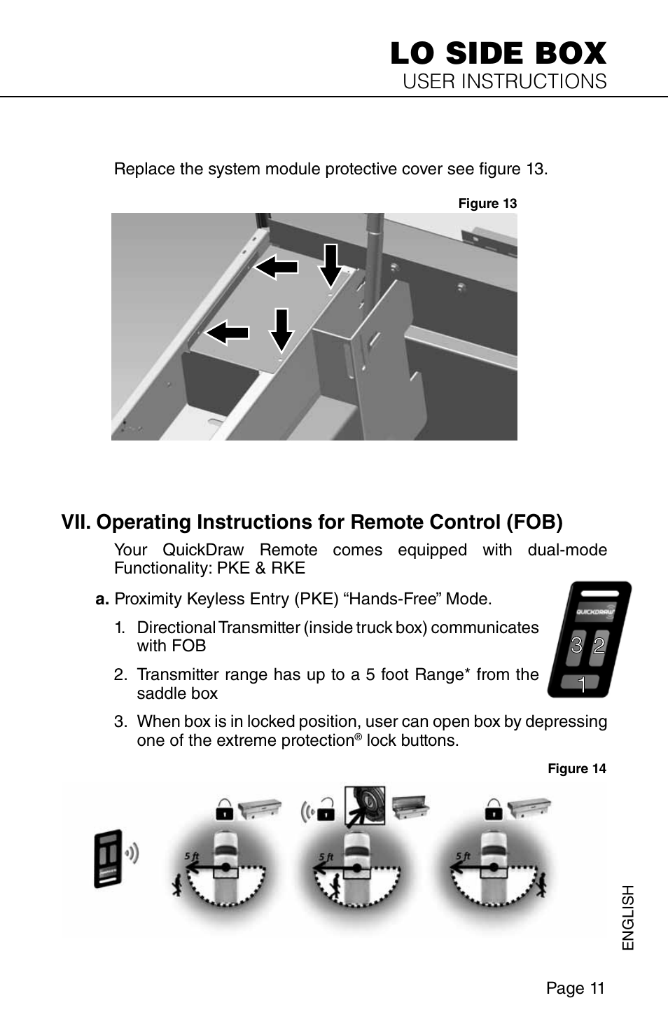 Lo side box, User instructions | WEATHER GUARD Model QDKSBP01 Quick Draw Kit, Lo-Side, Passenger Side User Manual | Page 11 / 16