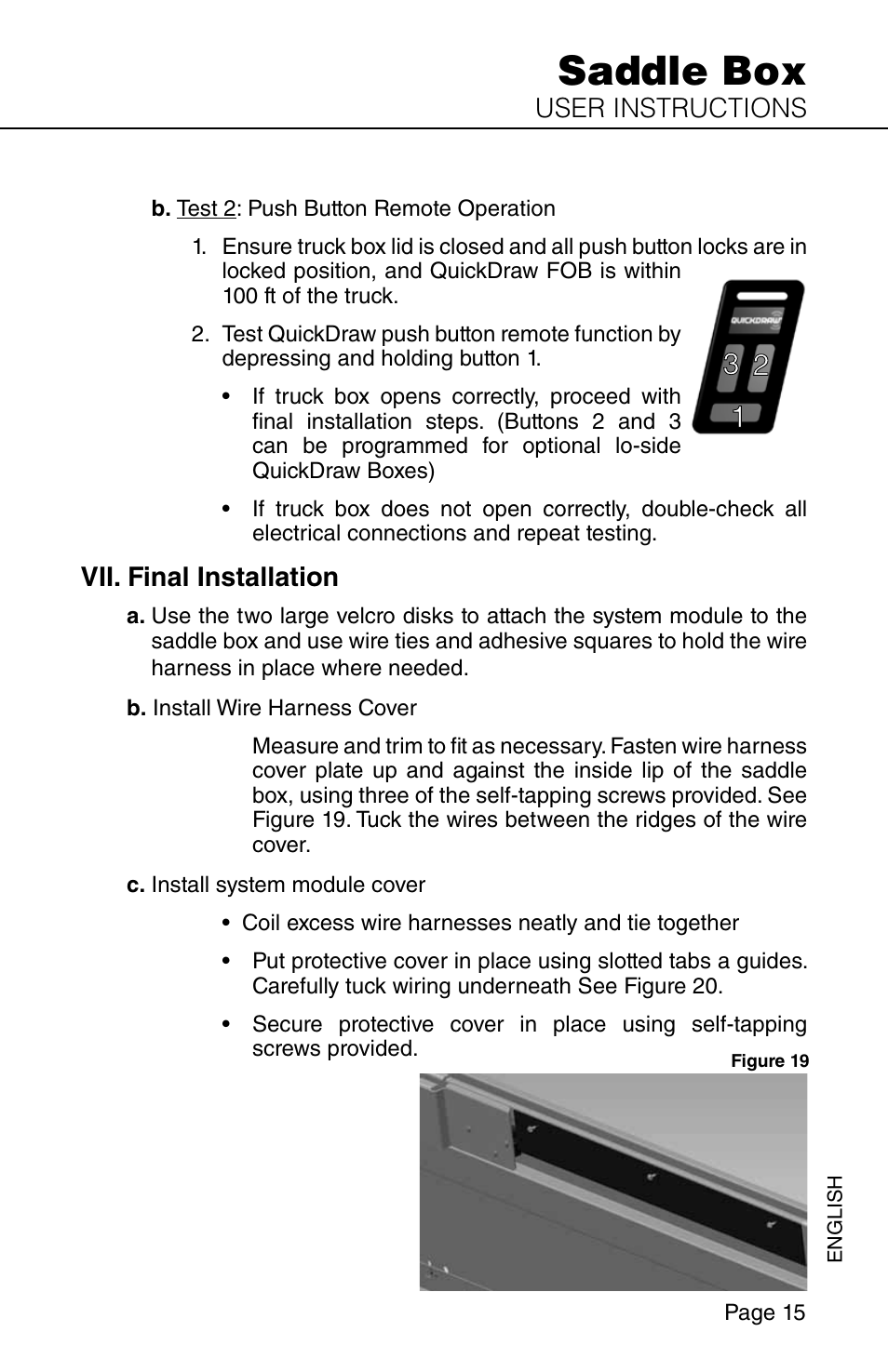 Saddle box | WEATHER GUARD Model QDSKSA01 Quick Draw Kit, Saddle Box User Manual | Page 15 / 24