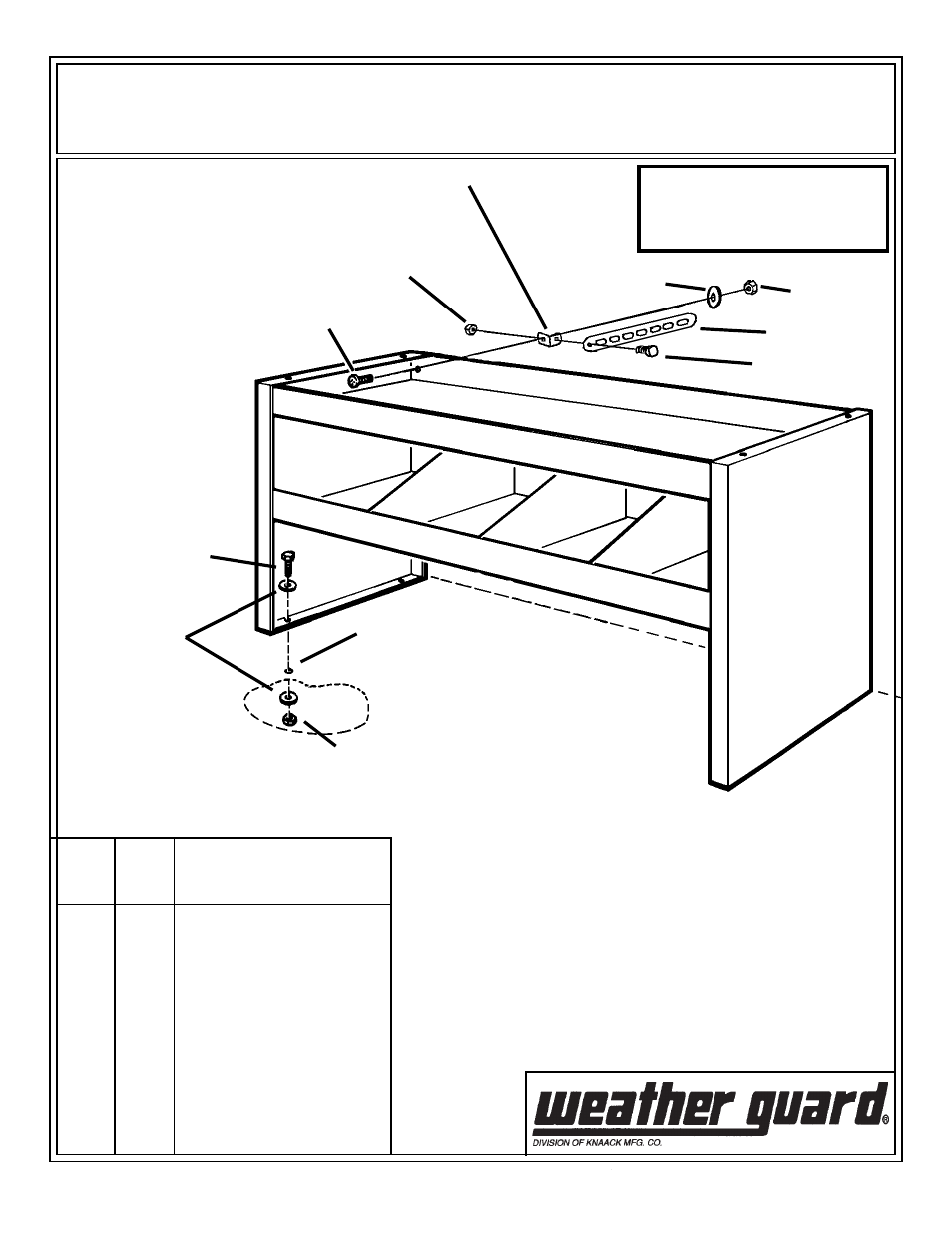 WEATHER GUARD Model 8230-3-01 Welded Stack Unit, 30 in x 36 in x 12 in User Manual | 2 pages
