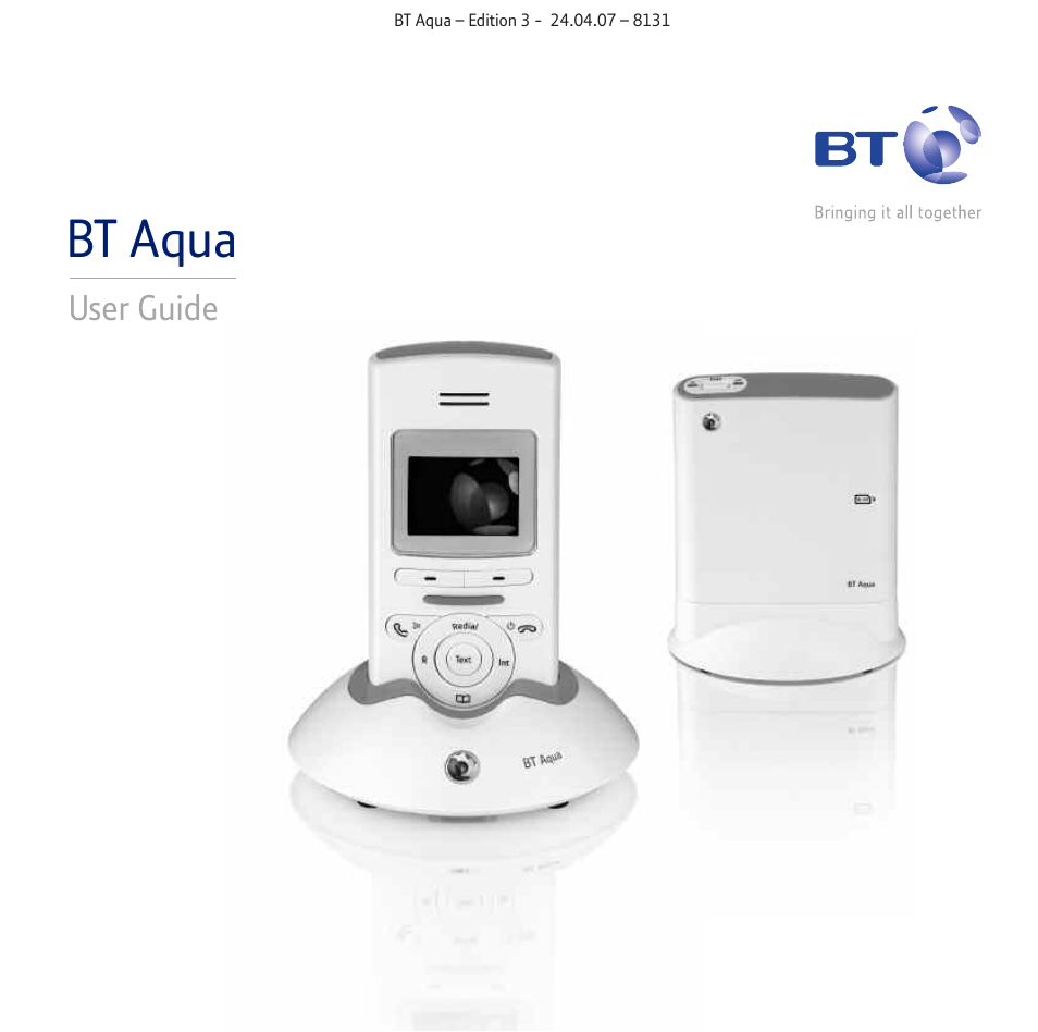 BT Aqua Cordless Telephone User Manual | 88 pages