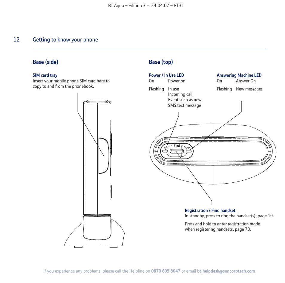 BT Aqua Cordless Telephone User Manual | Page 12 / 88