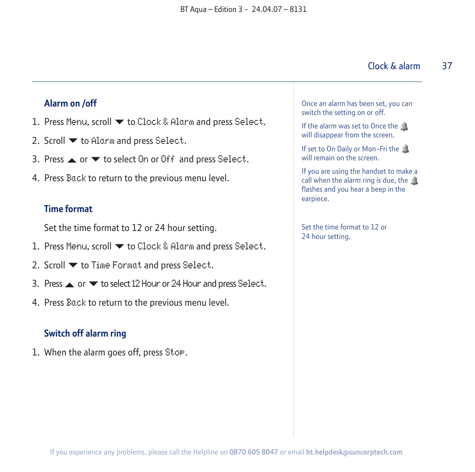 BT Aqua Cordless Telephone User Manual | Page 37 / 88