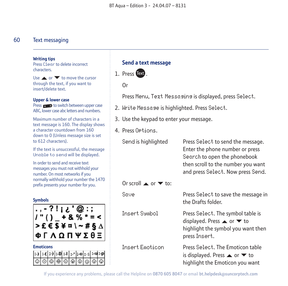 BT Aqua Cordless Telephone User Manual | Page 60 / 88