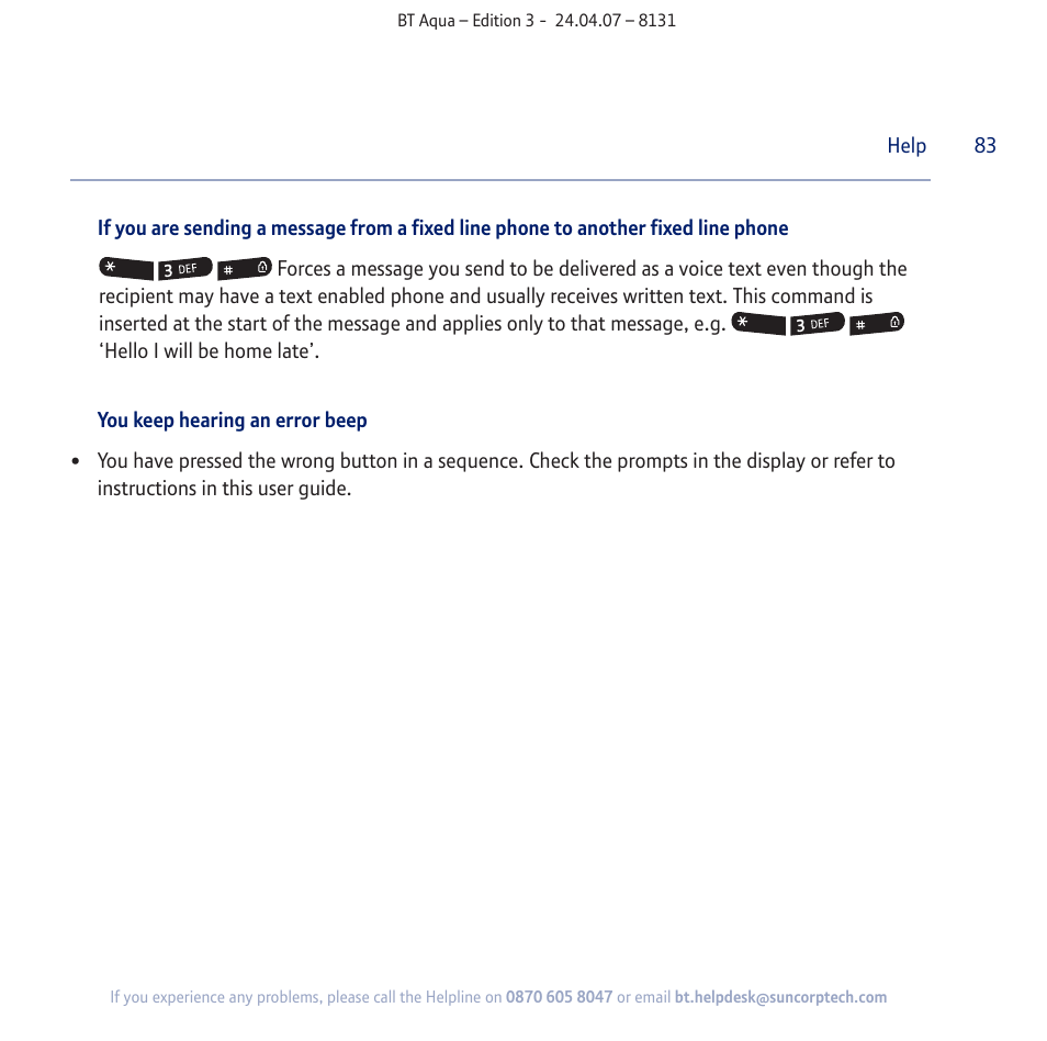 BT Aqua Cordless Telephone User Manual | Page 83 / 88