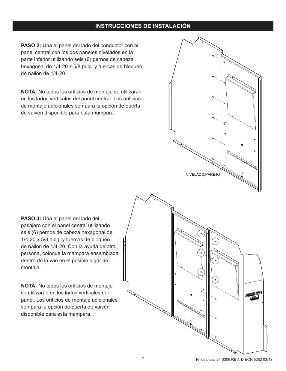 WEATHER GUARD Model 96102-3-01 Screen Bulkhead, Full-Size, Ford, GM User Manual | Page 11 / 24