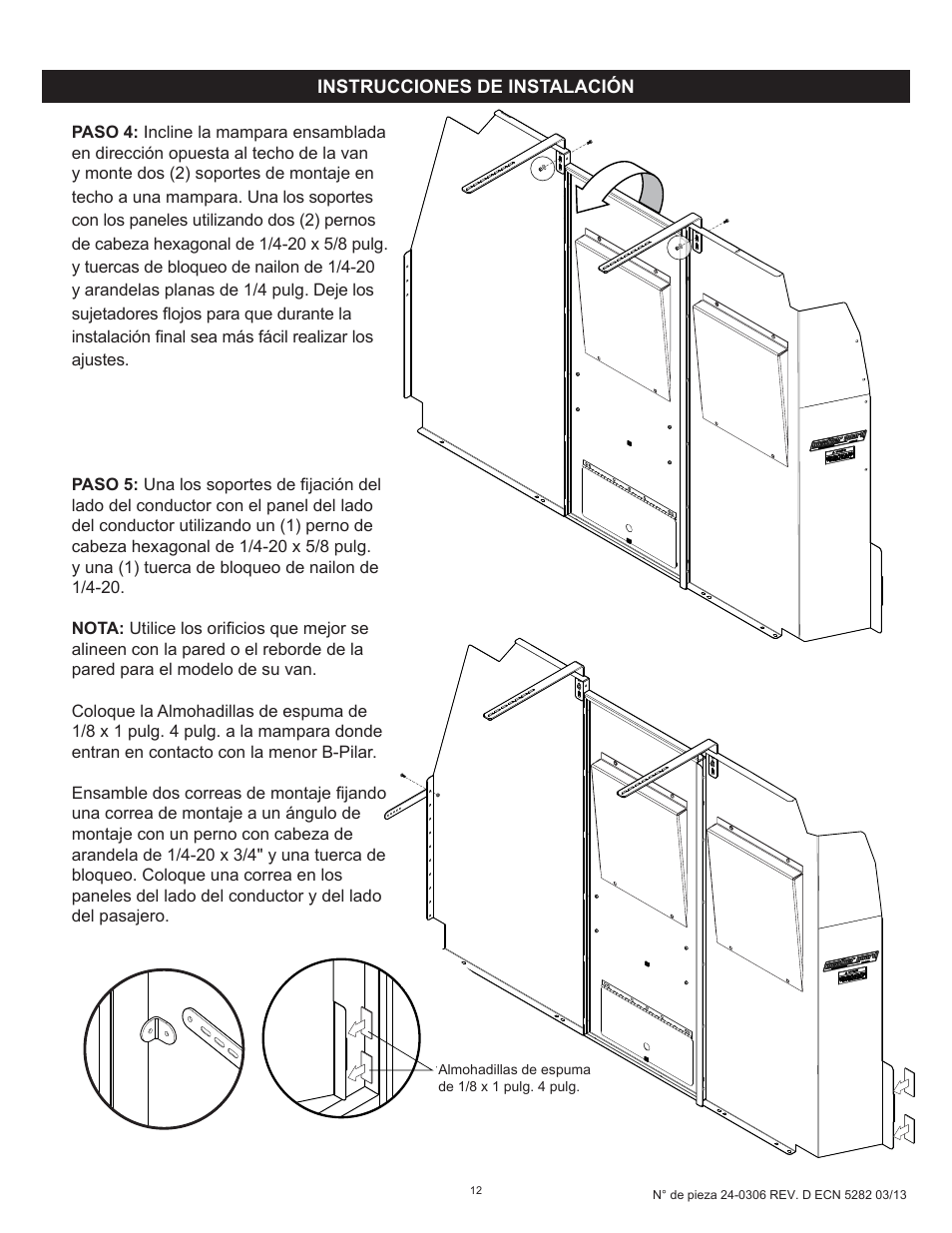 WEATHER GUARD Model 96102-3-01 Screen Bulkhead, Full-Size, Ford, GM User Manual | Page 12 / 24