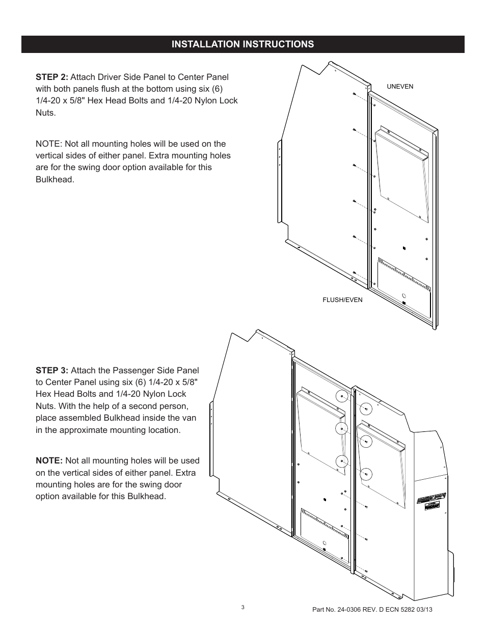 WEATHER GUARD Model 96102-3-01 Screen Bulkhead, Full-Size, Ford, GM User Manual | Page 3 / 24