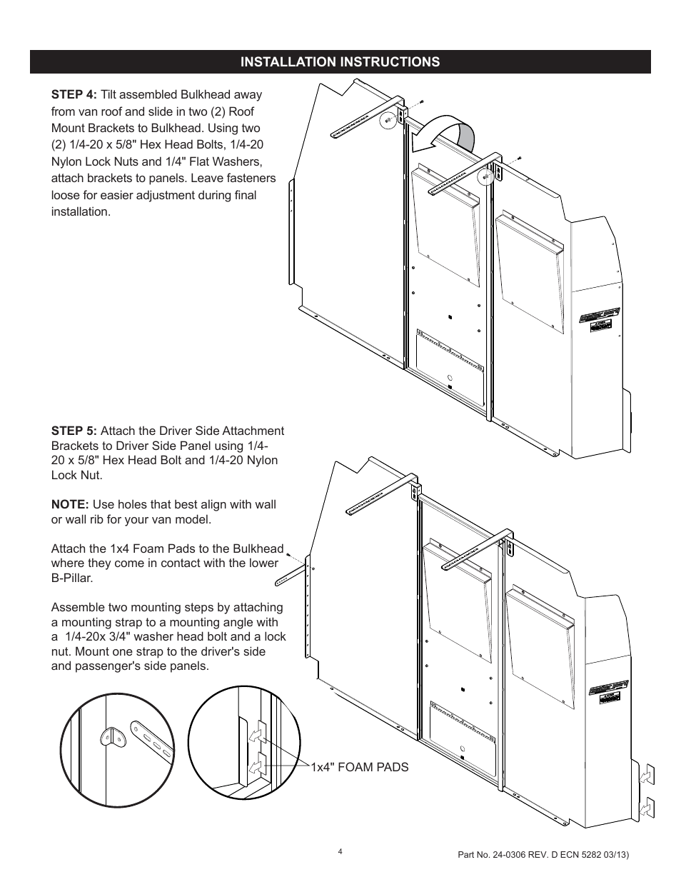 WEATHER GUARD Model 96102-3-01 Screen Bulkhead, Full-Size, Ford, GM User Manual | Page 4 / 24
