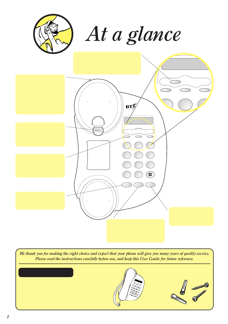 At a glance, Important | BT DECOR 200 User Manual | Page 2 / 6