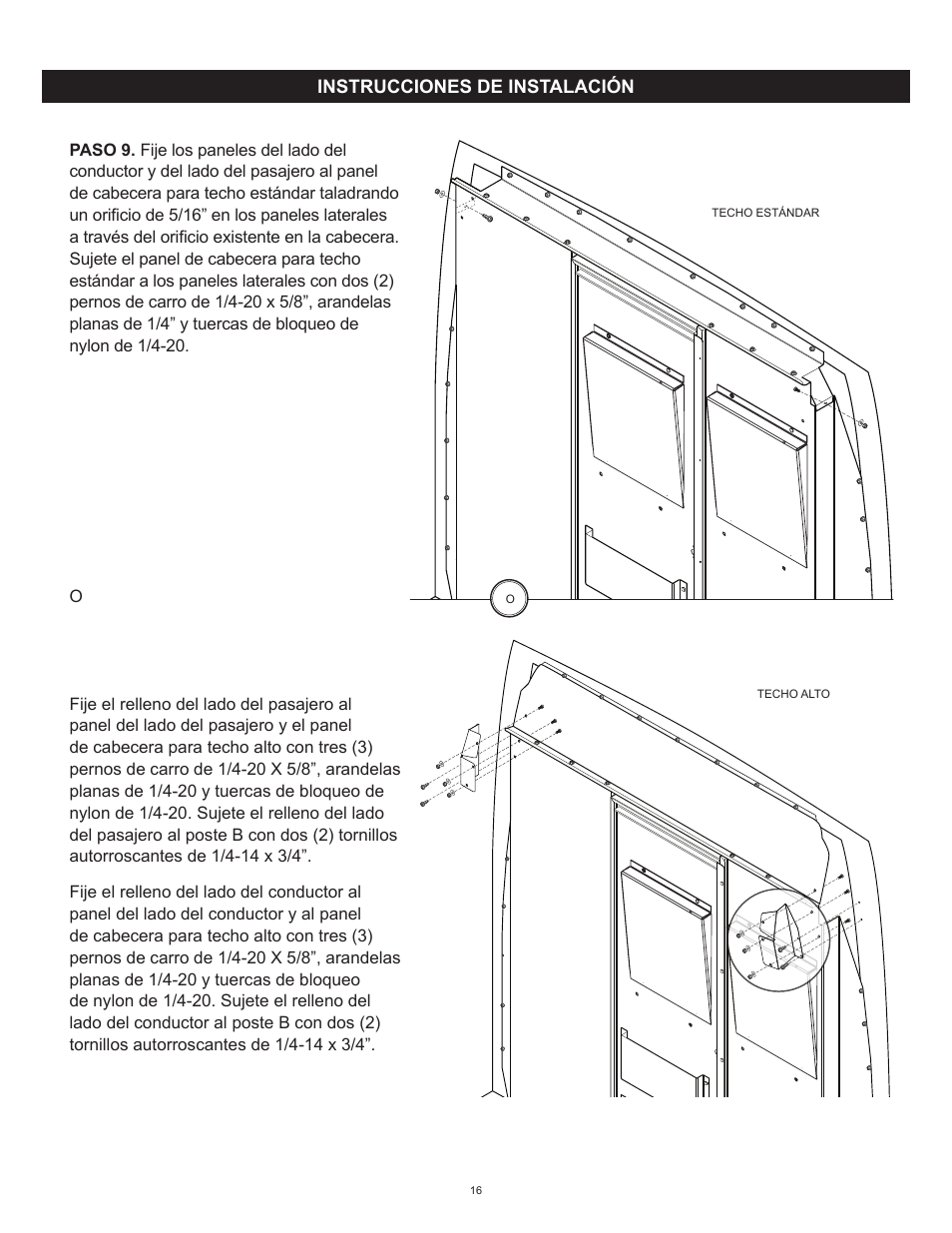 WEATHER GUARD Model 96121-3-01 Window Bulkhead, Mid/High-Roof, Mercedes-Benz Sprinter User Manual | Page 16 / 27