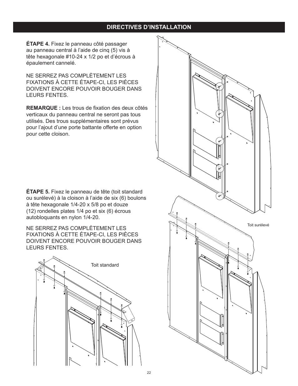 WEATHER GUARD Model 96121-3-01 Window Bulkhead, Mid/High-Roof, Mercedes-Benz Sprinter User Manual | Page 22 / 27