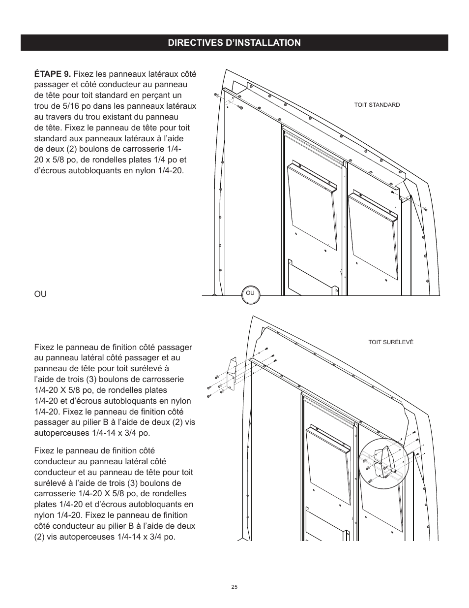 WEATHER GUARD Model 96121-3-01 Window Bulkhead, Mid/High-Roof, Mercedes-Benz Sprinter User Manual | Page 25 / 27