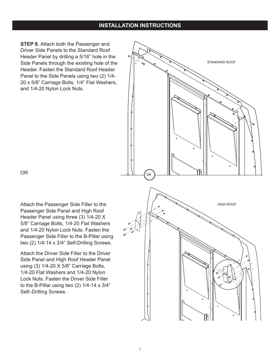 WEATHER GUARD Model 96121-3-01 Window Bulkhead, Mid/High-Roof, Mercedes-Benz Sprinter User Manual | Page 7 / 27