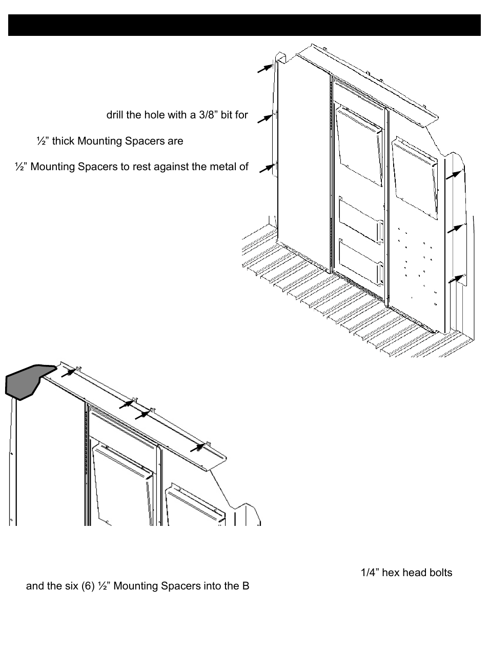 Installation instructions | WEATHER GUARD Model 96142-3-01 Screen Bulkhead, Steel, Standard/High-Roof, RAM ProMaster User Manual | Page 5 / 7