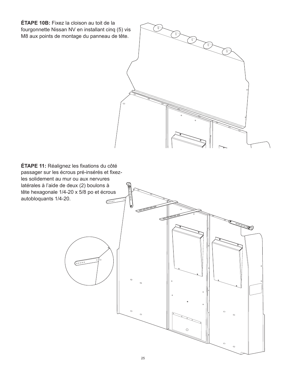 WEATHER GUARD Model 96201-3-01 Window Bulkhead, Mid/High-Roof, Nissan NV User Manual | Page 25 / 27
