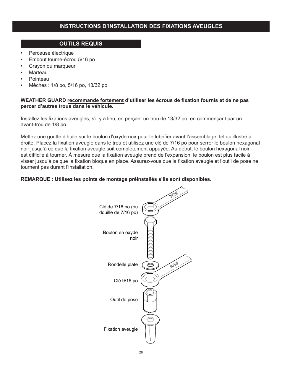 WEATHER GUARD Model 96201-3-01 Window Bulkhead, Mid/High-Roof, Nissan NV User Manual | Page 26 / 27