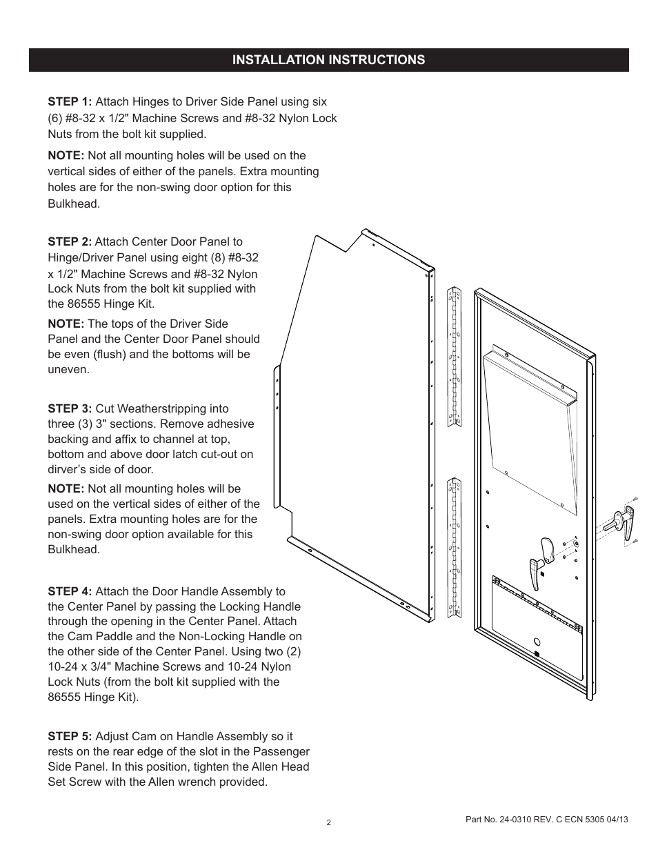 WEATHER GUARD Model 96901-3-01 Swing Door Conversion Kit User Manual | Page 2 / 3