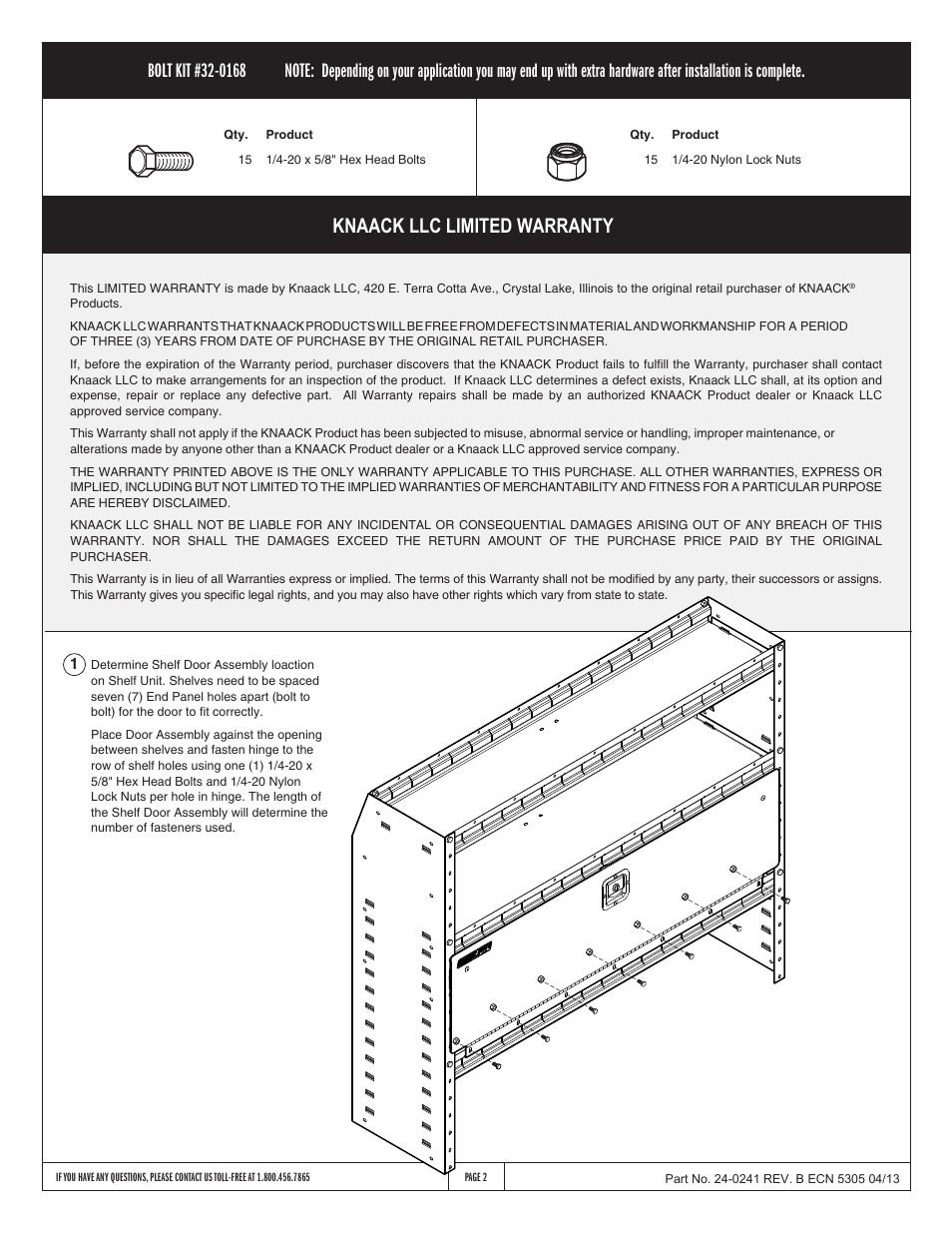 WEATHER GUARD Model 8503-3-01 Shelf Door, 15 in x 51 in User Manual | Page 2 / 3