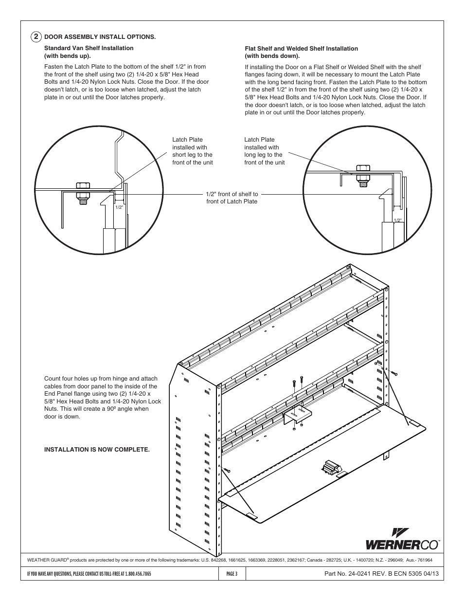WEATHER GUARD Model 8503-3-01 Shelf Door, 15 in x 51 in User Manual | Page 3 / 3