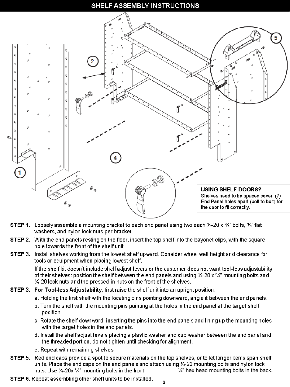 WEATHER GUARD Model 9395-3-02 Secure Storage Shelf Unit, 5 Drawer, 62 in x 42 in x 16 in User Manual | Page 2 / 8