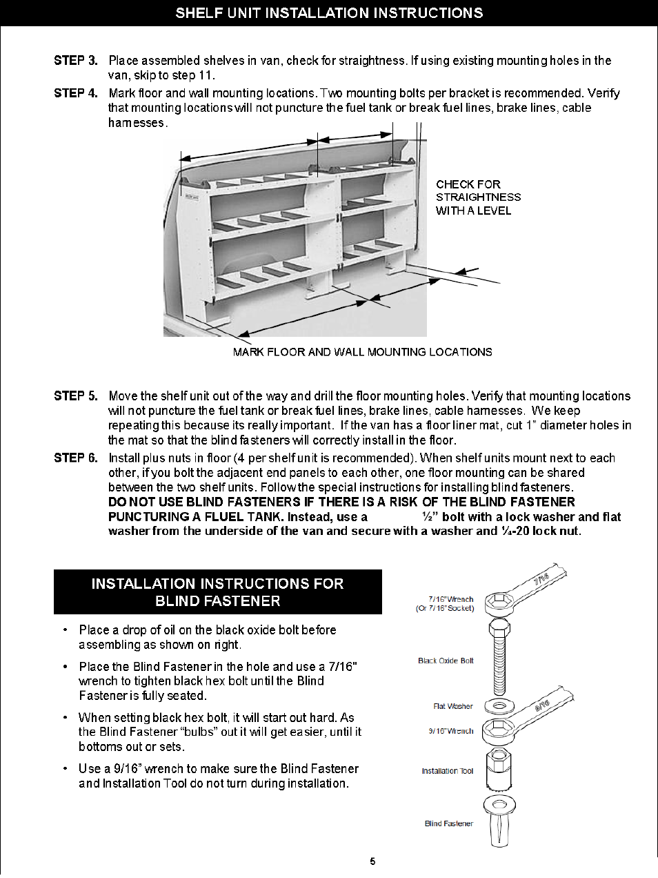 WEATHER GUARD Model 9395-3-02 Secure Storage Shelf Unit, 5 Drawer, 62 in x 42 in x 16 in User Manual | Page 5 / 8