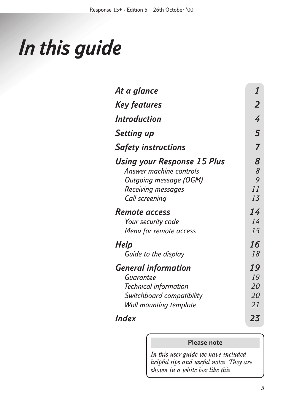 BT Response 15+ User Manual | Page 5 / 26