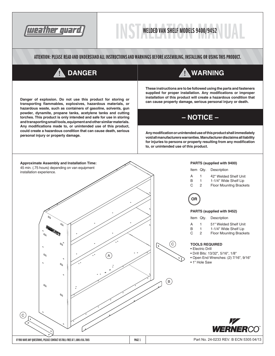 WEATHER GUARD Model 9452-3-01 EZ-Cube Shelf Unit, 42 in x 51 in x 14 in User Manual | 5 pages