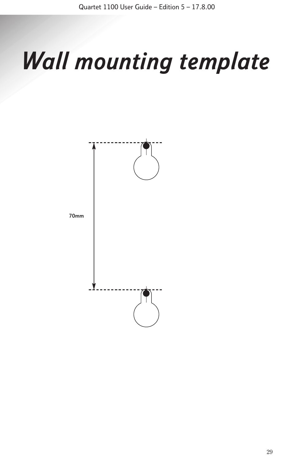 Wall mounting template | BT 1100 User Manual | Page 31 / 32