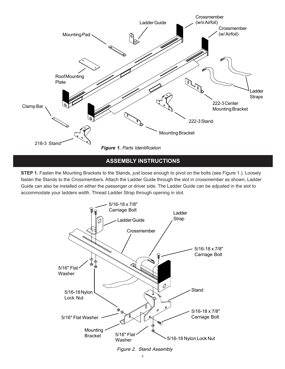 WEATHER GUARD Model 222-3 Accessory Cross Member, Minivan User Manual | Page 3 / 7