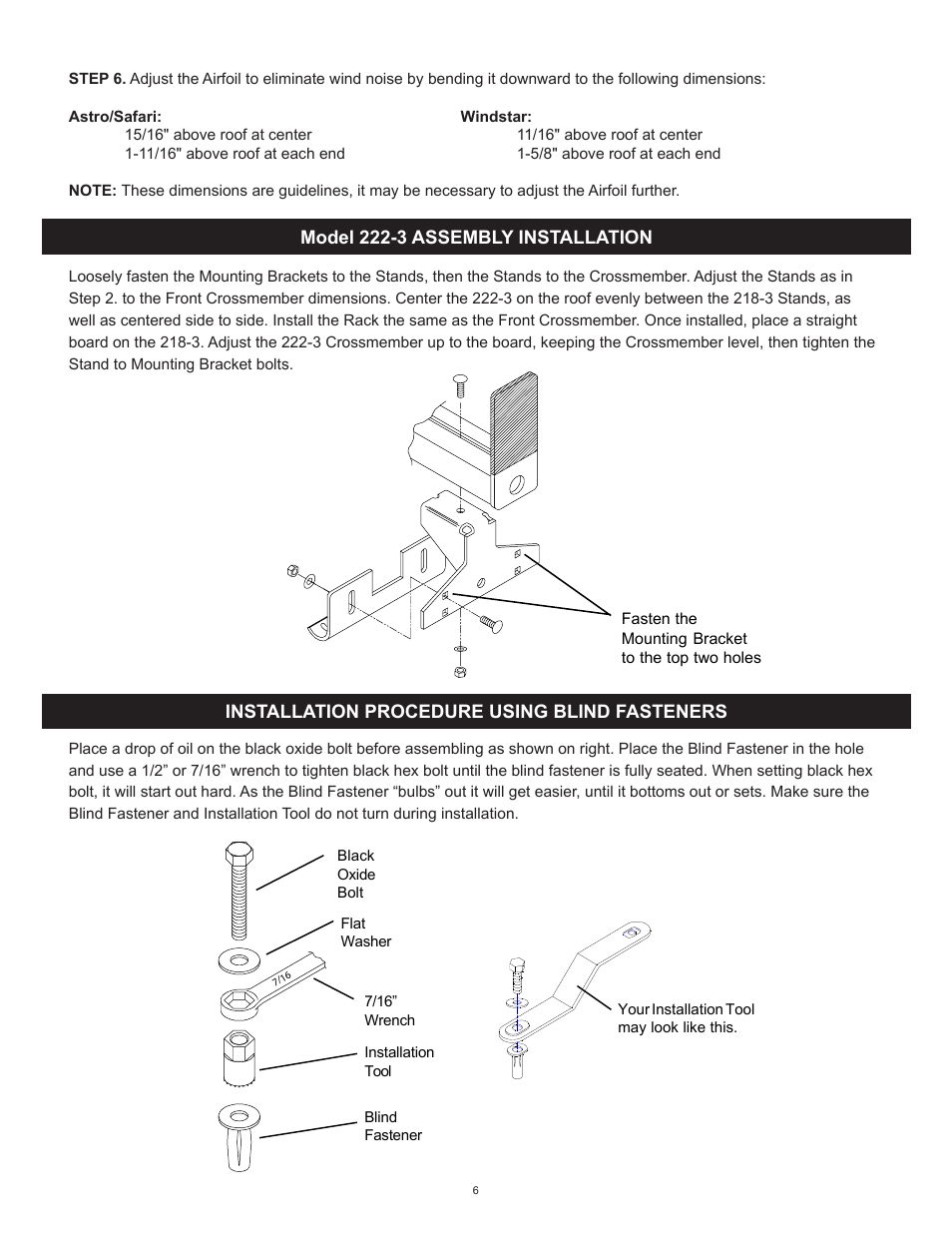 WEATHER GUARD Model 222-3 Accessory Cross Member, Minivan User Manual | Page 6 / 7