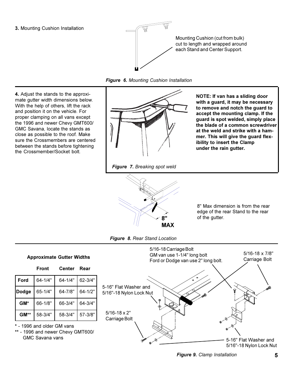 WEATHER GUARD Model 236-3-01 Quick Clamp Rack, Full-Size, Curb Side User Manual | Page 5 / 8