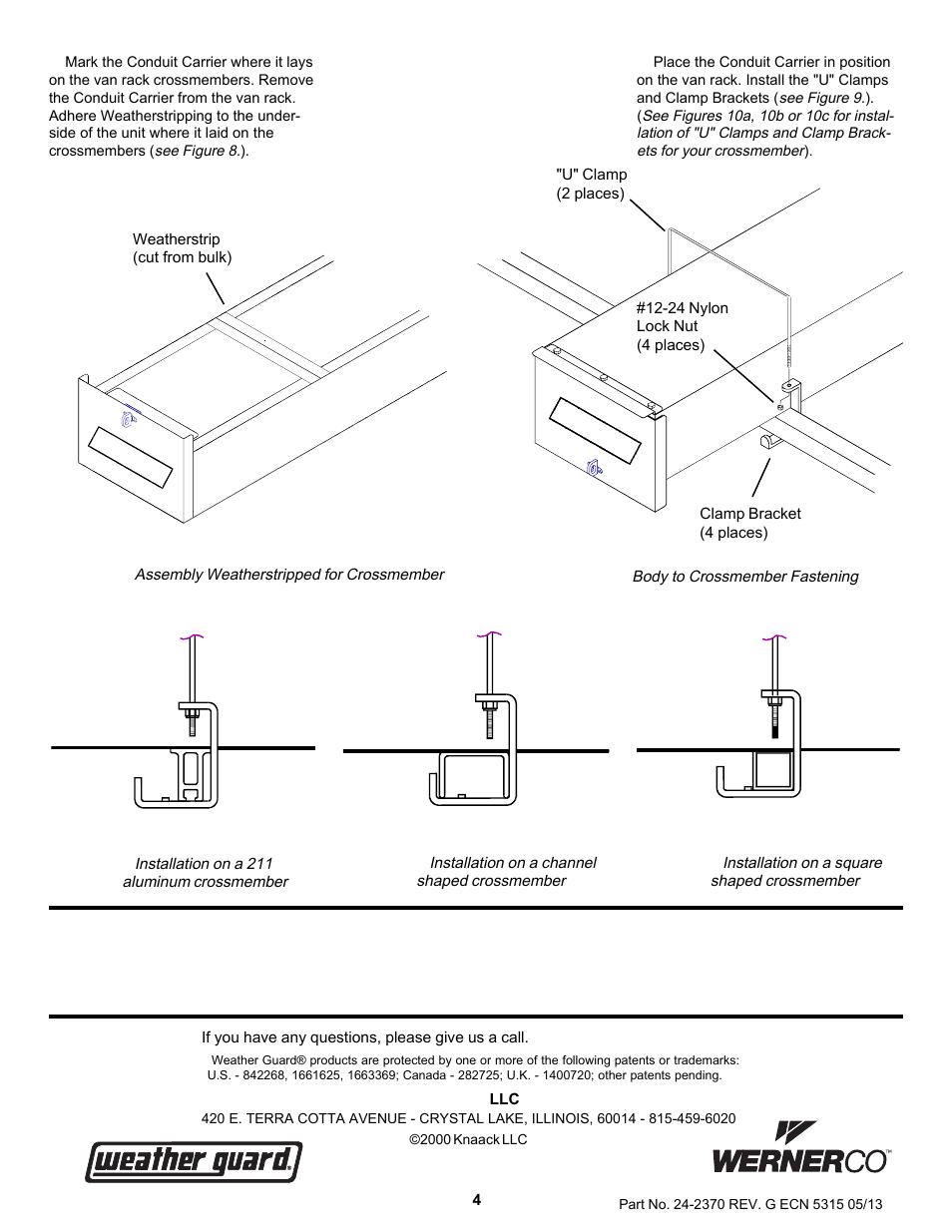 WEATHER GUARD Model 237 Conduit Carrier User Manual | Page 4 / 4