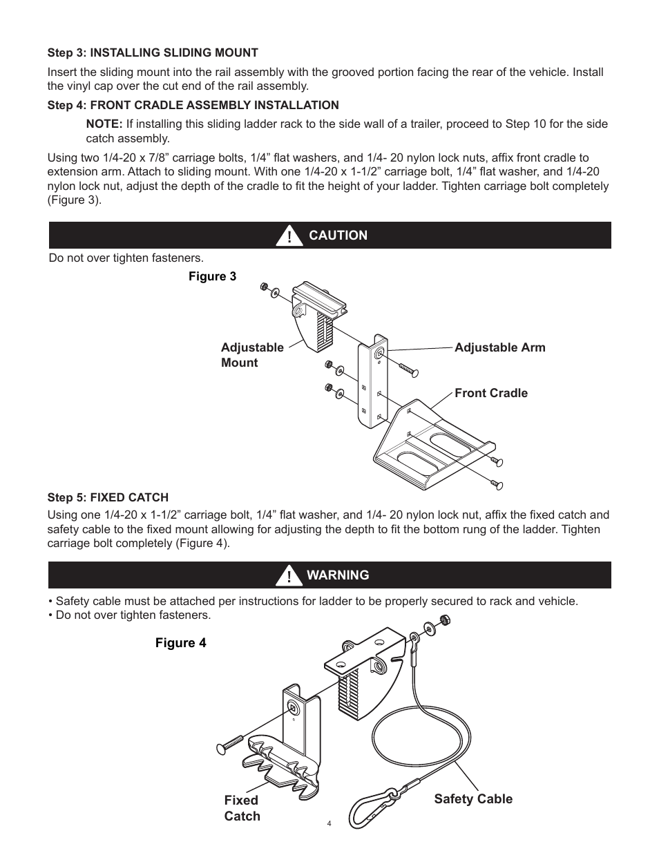 WEATHER GUARD Model 250 Sliding Ladder Rack User Manual | Page 4 / 9