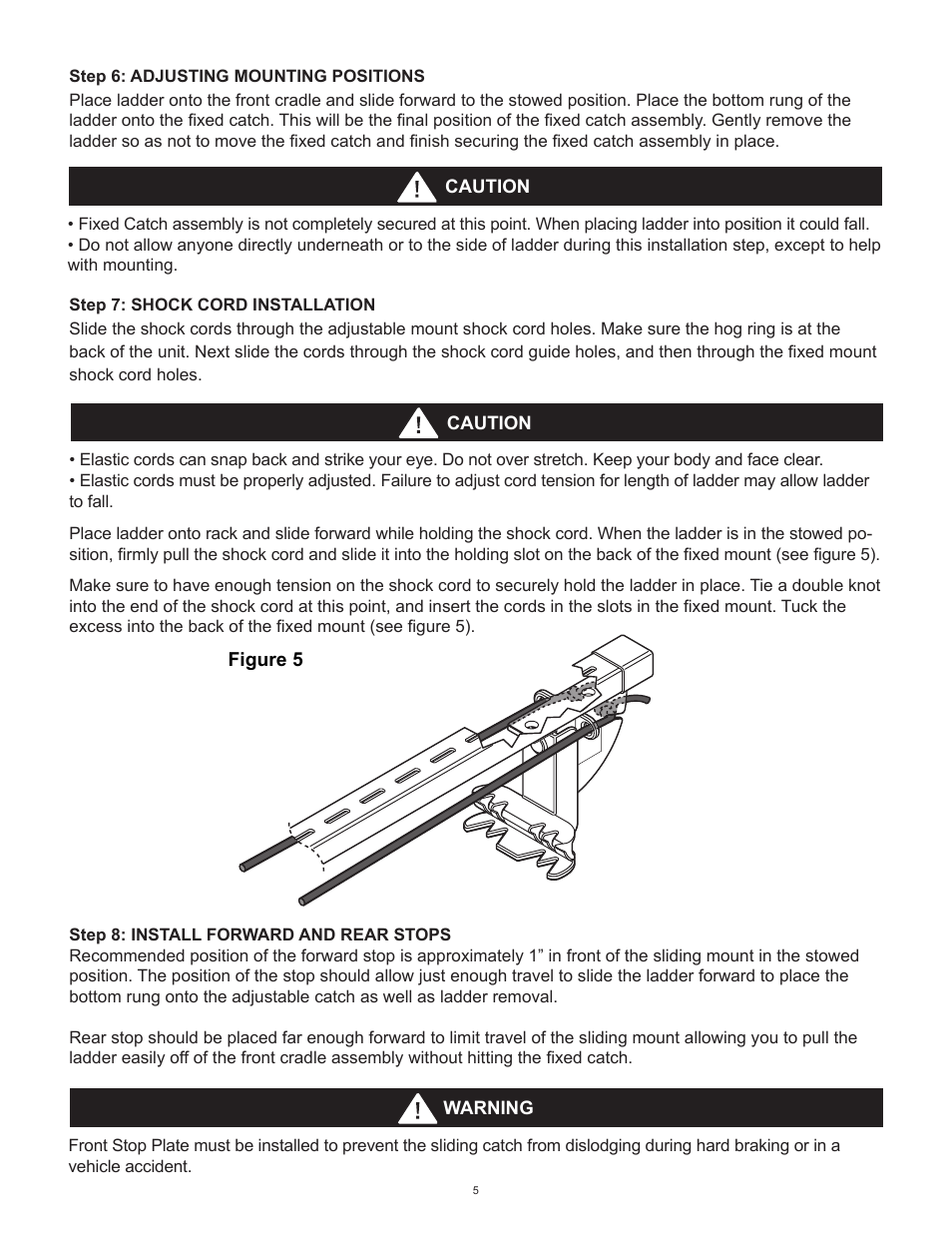 WEATHER GUARD Model 250 Sliding Ladder Rack User Manual | Page 5 / 9