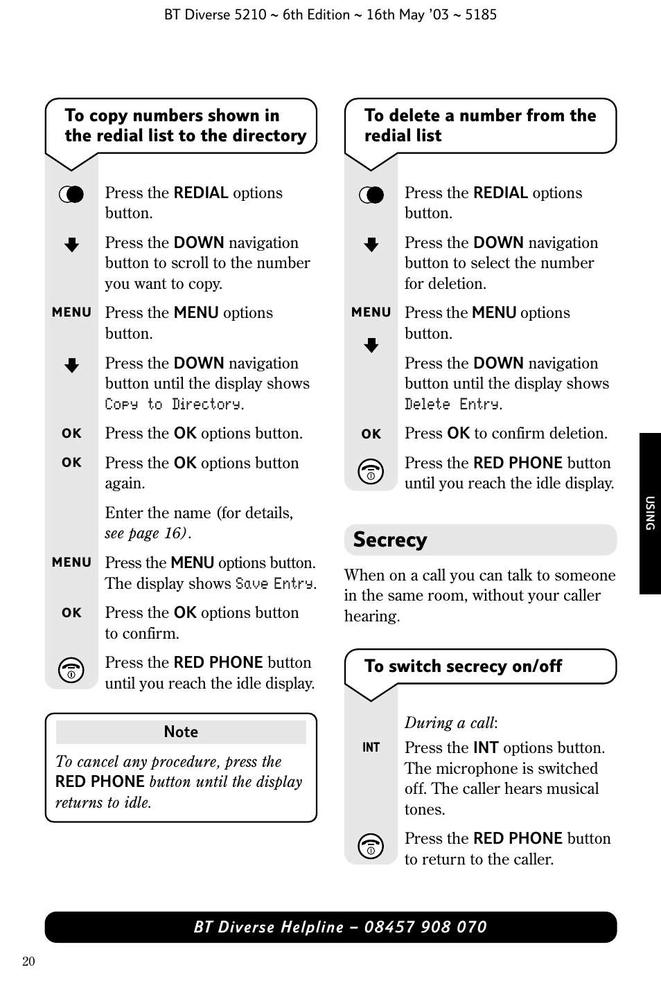 Secrecy | BT 5210 User Manual | Page 22 / 52